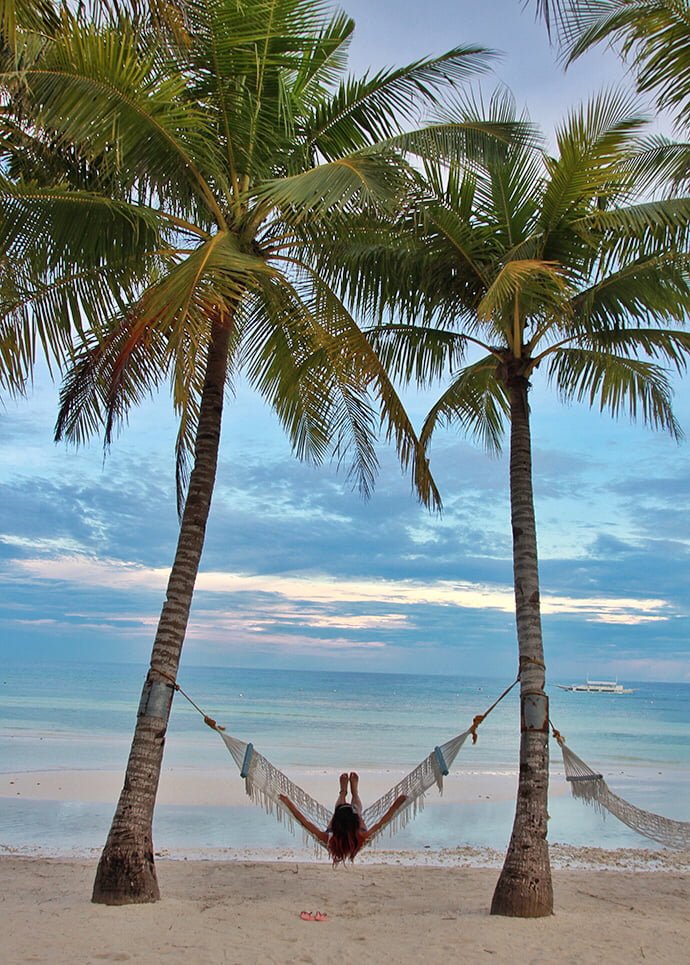 Palm-trees-bohol-beach-club-sunset